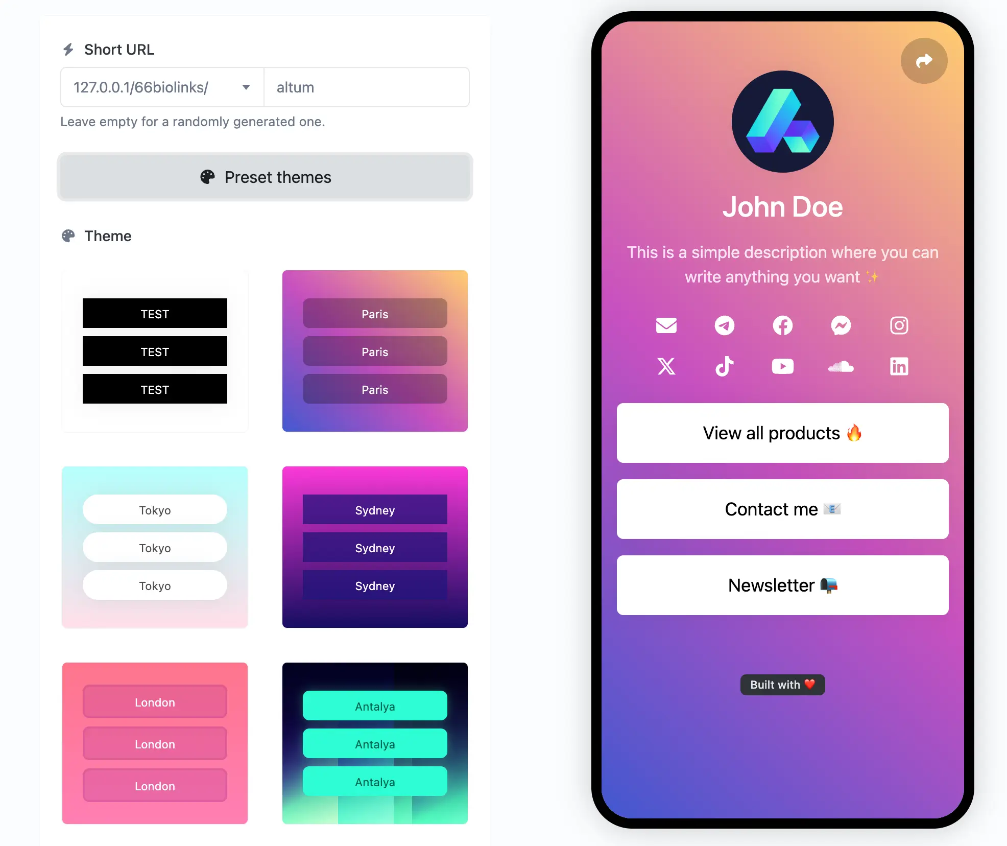 عکس صفحه ویرایش برنامه بیولینک